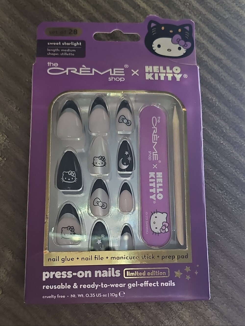 Hello Kitty Purple & Black Press-On Nails by The Crème Shop